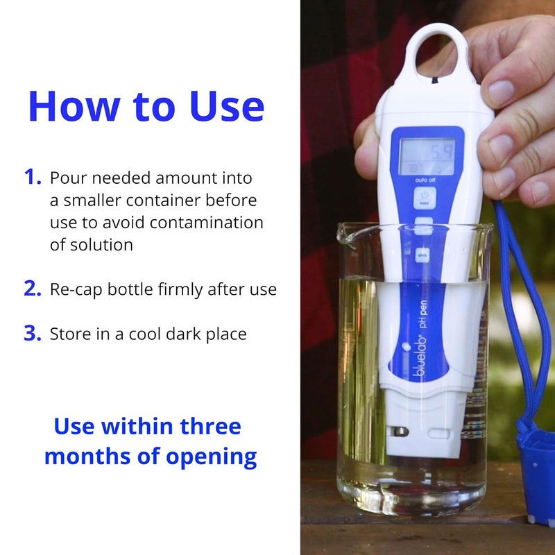 bluelab 2.77EC Conductivity Solution, PH 7.0, and PH 4.0 Calibration Solution Set 250 Milliliters - Image 5